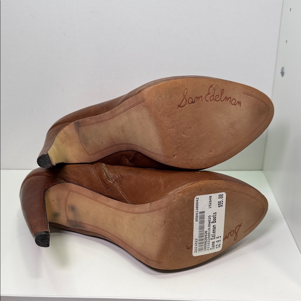 Sam Edelman Brown Leather Ankle Boots size 9.5 - Picture 5 of 13